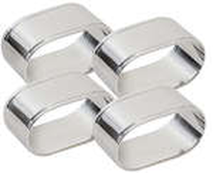 Pierścienie posrebrzane do serwetek, owalne 50x25x30 mm, komplet 4 sztuk | CONTACTO, Silver Line