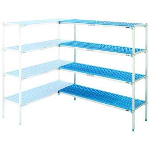 Regał narożny aluminiowo-polietylenowy, 5-półkowy, 652x400x1750 mm | EDENOX, Zestaw-658