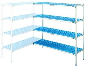 Regał narożny aluminiowo-polietylenowy, 3-półkowy, 852x500x1750 mm | EDENOX, Zestaw-739