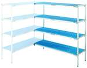 Regał narożny aluminiowo-polietylenowy, 3-półkowy, 2888x400x1750 mm | EDENOX, Zestaw-523