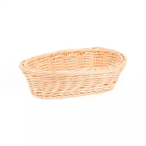 Koszyk owalny z polirattanu 225x130x55 mm, beżowy | TECHNICA, Gold Line