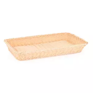 Koszyk prostokątny z polirattanu GN 1/1 530x325x65 mm, beżowy | TECHNICA, Gold Line
