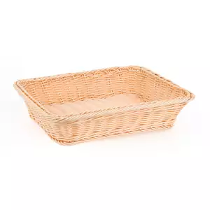 Koszyk prostokątny z polirattanu GN 1/2 325x265x65 mm, beżowy | TECHNICA, Gold Line
