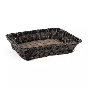 Koszyk prostokątny z polirattanu GN 1/2 325x265x65 mm, czarnobrązowy | TECHNICA, Gold Line