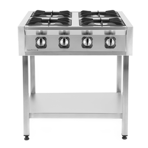 Kuchnia gazowa 4-palnikowa 24 kW, 800x900x850 mm, 4x6 kW | TECHNICA, Silver Line