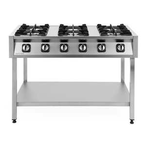 Kuchnia gazowa 6-palnikowa 36 kW, 1200x700x850 mm, 6x6 kW | TECHNICA, Silver Line