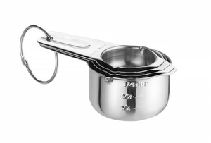 Zestaw 4 łyżeczek miarek ze stali nierdzewnej 135x80x45mm | BarUp, 596449