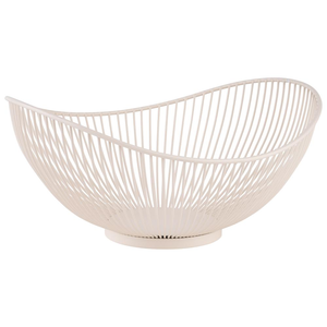Koszyk metalowy owalny 295x255 mm, biały | APS, Svart