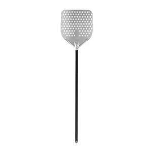 Perforowana łopata do pizzy ze stali nierdzewnej z aluminiowym uchwytem, kwadratowa, 355x405x1500 mm | TECHNICA, Pizza Line