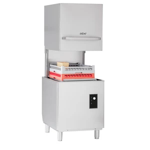 Zmywarka kapturowa z dozownikiem płynu nabłyszczającego, kosz 500x500 mm, 630x770x1485 mm | ASBER, GEX-H500