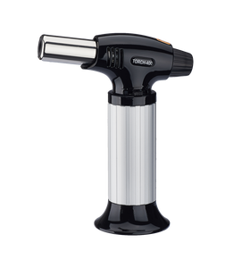 Palnik gazowy, gastronomiczny ze stopką, 10g propan-butan, 120x60x157 mm, czarno-srebrny | TECHNICA, Silver Line