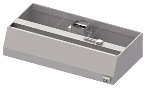 Okap przyścienny trapezowy 2400x900x450 mm, z wentylatorem 420W | STALGAST, 984100924