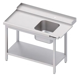 Stół załadowczy lewy z półką do zmywarki kapturowej 800x750x880 mm | STALGAST, 9810017080