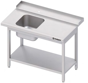 Stół załadowczy prawy z półką do zmywarki kapturowej 1300x750x880 mm | STALGAST, 9810007130