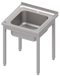 Stół ze zlewem jednokomorowym bez półki, 700x700x850 mm | STALGAST, 983807070