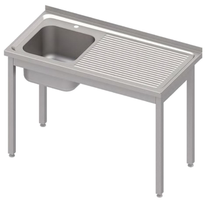 Stół ze zlewem jednokomorowym z lewej strony bez półki, 1400x700x850 mm | STALGAST, 983837140