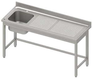 Stół ze zlewem jednokomorowym z lewej strony bez półki, 1700x600x850 mm | STALGAST, 984446170