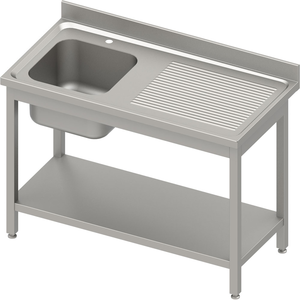 Stół ze zlewem jednokomorowym z lewej strony i półką, 1900x700x850 mm | STALGAST, 984477190