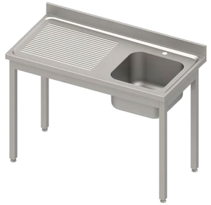 Stół ze zlewem jednokomorowym z prawej strony bez półki, 1000x700x850 mm | STALGAST, 984417100