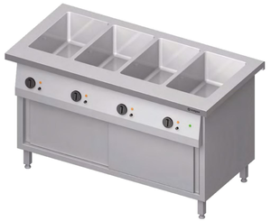 Bemar wodny czterokomorowy 4x GN 1/1, 3,2 kW, 1465x750x880 mm | STALGAST, ST223151