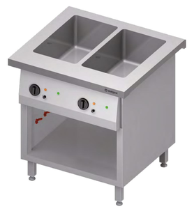 Bemar wodny dwukomorowy 2x GN 1/1, 1,6 kW, 799x750x880 mm | STALGAST, ST215081