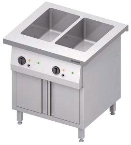Bemar wodny dwukomorowy 2x GN 1/1, 1,6 kW, 799x750x880 mm | STALGAST, ST221081