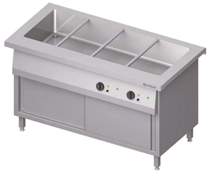 Bemar wodny jednokomorowy z szafką grzewczą 4x GN 1/1, 4,8 kW, 1465x750x880 mm | STALGAST, ST226151
