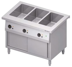 Bemar wodny trzykomorowy 3x GN 1/1, 2,4 kW, 1132x750x880 mm | STALGAST, ST222111