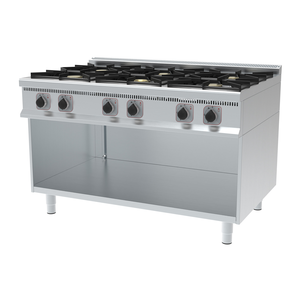 Kuchnia gazowa, 6-palnikowa, wolnostojąca, linia 900, 27,7 kW, 1400x900x900 mm | TECHNICA, 269027