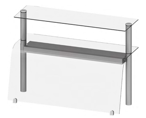 Nadstawka podwójna neutralna, szkło gięte, 990x455x700 mm | STALGAST, ST271101