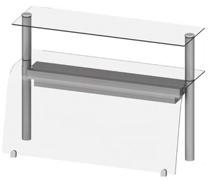 Nadstawka podwójna z oświetleniem, szkło gięte, 990x455x700 mm | STALGAST, ST273101