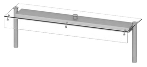 Nadstawka pojedyncza neutralna, szkło proste, 1122x450x460 mm | STALGAST, ST274111