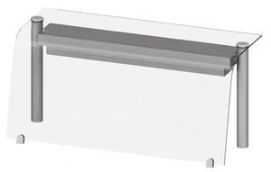 Nadstawka pojedyncza z oświetleniem, szkło gięte, 990x455x450 mm | STALGAST, ST270101