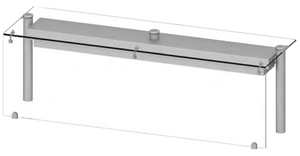 Nadstawka pojedyncza z oświetleniem, szkło proste, 1456x450x460 mm | STALGAST, ST279151