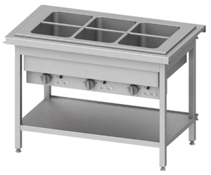 Stanowisko bemarowe wodne dwukomorowe 3x GN 1/1, 2,4 kW, 1245x750x880 mm | STALGAST, ST125121