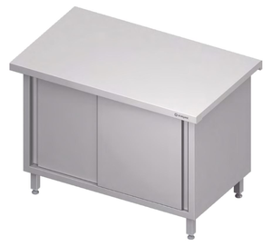 Stanowisko neutralne z szafką, drzwi suwane, 1500x750x880 mm | STALGAST, ST237151