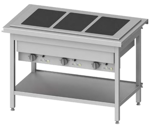 Stanowisko z płytą grzewczą ceramiczną 3x GN 1/1, 1245x750x880 mm | STALGAST, ST119121