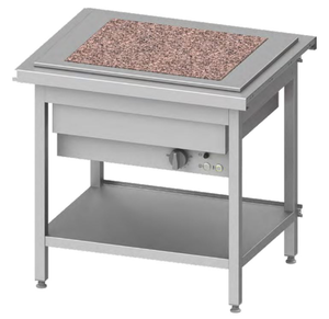 Stanowisko z płytą grzewczą granitową 2x GN 1/1, 920x750x880 mm | STALGAST, ST115091