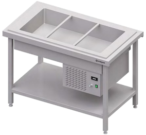 Stanowisko z wanną chłodniczą sałatkową 3x GN 1/1, 1245x750x880 mm | STALGAST, ST105121