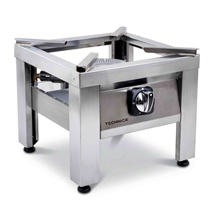 Taboret gazowy ECO 9,0 kW, rozmiar M, 400x400x350 mm, z palnikiem jednokoronowym | TECHNICA, Silver Line
