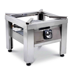 Taboret gazowy ECO 9,0 kW, rozmiar M, 400x400x350 mm, z palnikiem jednokoronowym | TECHNICA, Silver Line