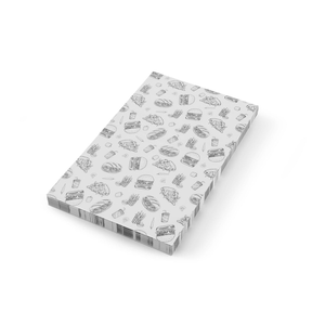 Papier pergaminowy 305x305 mm z nadrukiem fast food, 500 arkuszy | HENDI, 678282
