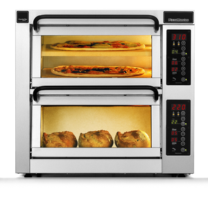 Piec do pizzy sterowany elektronicznie 2-komorowy, 1 komora dzielona, 3x pizza 450 mm, 9,05 kW, komory o wymiarach 460x460x195 mm | PIZZA MASTER, CounterTop 452ED-1