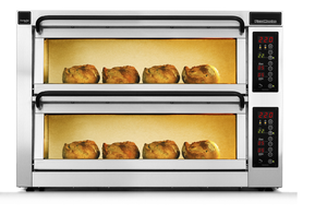 Piec do pizzy sterowany elektronicznie 2-komorowy, 4x pizza 400 mm, 12,1 kW, komory o wymiarach 820x410x195 mm | PIZZA MASTER, CounterTop 402ED-DW