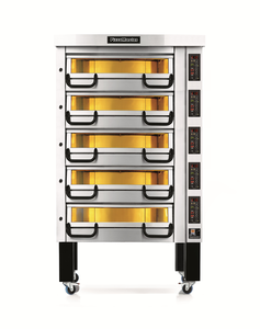 Piec do pizzy sterowany elektronicznie 5-komorowy, 15x pizza 350 mm, 42,5 kW, komory o wymiarach 670x920x210 mm | PIZZA MASTER, PM 915ED