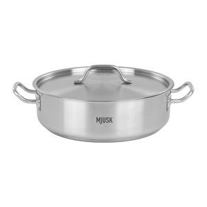 Garnek do duszenia 11,2 l o średnicy 360 mm z pokrywką ze stali nierdzewnej | MJUSK, 23611
