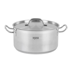 Garnek niski 12,9 l o średnicy 320 mm z pokrywką ze stali nierdzewnej | MJUSK, 23216