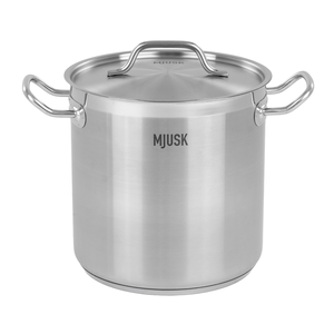 Garnek wysoki 10,9 l o średnicy 240 mm z pokrywką ze stali nierdzewnej | MJUSK, 22424