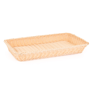 Koszyk prostokątny z polirattanu GN 1/1 530x325x100 mm, beżowy | TECHNICA, Gold Line