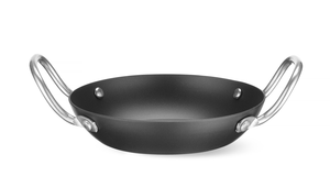 Patelnia ze stali węglowej do serwowania, o średnicy 144 mm, czarna, inox | HENDI, 627914